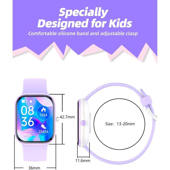 🆕 Kids Smart Watch Waterproof Fitness Activity Tracker Pedometers Heart Rate - Picture 8 of 14